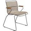 Image de Chaise en métal et plastique beige avec accoudoirs 60x90cm Click - Houe