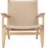 Image de Fauteuil en chêne huilé et assise tressée naturelle 73cm CH25 - Carl Hansen & Søn