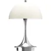 Image de Lampe portable chromée et beige Panthella 160 Portable V3 - Louis Poulsen