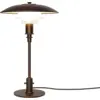 Image de Lampe de table en laiton vieilli et verre blanc opale PH 3-2 - Louis Poulsen