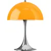 Image de Lampe de table orange opale et chrome PANTHELLA 250 V3 - Louis Poulsen