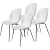 Image de 4 Chaises blanc Albâtre et piètement métal noir mat Beetle - Gubi