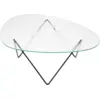 Image de Table basse en verre structuré transparent et acier noir mat 106cm Pedrera - Gubi