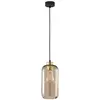 Image de Suspension TK-Lighting Marco E27 verre brun/noir Ø14
