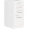 Image de Atlas Meuble bas cuisine 4 tiroirs - Blanc