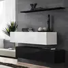 Image de Lot de 2 Bancs Muraux & Étagère Switch SBII 130cm Blanc & Noir
