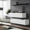 Image de Lot de 2 Bancs Muraux Blanc & Étagère Switch SBII 130cm Blanc
