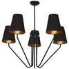 Image de Lustre Milagro Victoria 5xE27 noir doré tissu métal