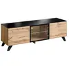 Image de Meuble TV Design LED Thin 150cm Noir & Naturel