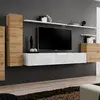 Image de Meuble TV Mural Design Switch I 330cm Naturel & Blanc