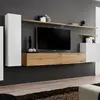 Image de Meuble TV Mural Design Switch I 330cm Blanc & Naturel