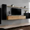 Image de Meuble TV Mural Design Switch I 330cm Noir & Naturel