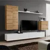Image de Meuble TV Mural Design Switch II 270cm Naturel & Blanc