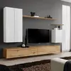 Image de Meuble TV Mural Design Switch II 270cm Blanc & Naturel