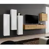 Image de Meuble TV Mural Design Switch III 330cm Blanc & Naturel