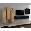 Image de Meuble TV Mural Design Switch III 330cm Naturel & Noir