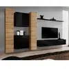 Image de Meuble TV Mural Design Switch VI 330cm Naturel & Noir