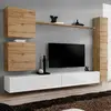 Image de Meuble TV Mural Design Switch VIII 280cm Naturel & Blanc