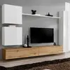 Image de Meuble TV Mural Design Switch VIII 280cm Blanc & Naturel
