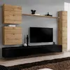 Image de Meuble TV Mural Design Switch VIII 280cm Naturel & Noir