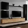 Image de Meuble TV Mural Design Switch VIII 280cm Noir & Naturel