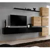 Image de Meuble TV Mural Design Switch IX 310cm Noir & Naturel