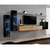 Image de Meuble TV Mural Design Switch XI 330cm Noir & Naturel