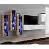 Image de Meuble TV Mural Design Switch XIII 330cm Blanc & Naturel
