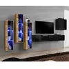 Image de Meuble TV Mural Design Switch XIII 330cm Noir & Naturel