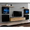 Image de Meuble TV Mural Design Switch XIV 320cm Noir & Naturel