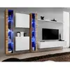 Image de Meuble TV Mural Design Switch XVI 330cm Blanc & Naturel