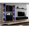 Image de Meuble TV Mural Design Switch XVI 330cm Noir & Naturel