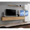 Image de Meuble TV Mural Design Switch XIX 310cm Naturel & Blanc