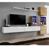 Image de Meuble TV Mural Design Switch XIX 310cm Blanc & Naturel