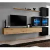 Image de Meuble TV Mural Design Switch XIX 310cm Naturel & Noir