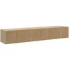 Image de SELSEY - Meuble TV suspendu NOLIE - 175 cm - couleur de bois chêne huilé