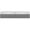 Image de SELSEY - Meuble TV REDNAW - 140 cm - blanc mat / gris brillant avec LED