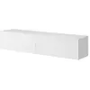 Image de SELSEY - Meuble TV suspendu VELDIO façade fresée - 140 cm - blanc