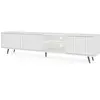 Image de SELSEY - Meuble TV BELLO - 175 cm - blanc avec pieds noirs