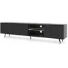 Image de SELSEY - Meuble TV BELLO - 175 cm - noir avec pieds noirs