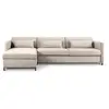 Image de Canapé d'angle gauche convertible "Yanis" 5 places en velours beige