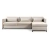 Image de Canapé d'angle droit convertible "Yanis" 5 places en velours beige