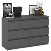 Image de Commode 6 tiroirs - style contemporain - GRIS - 100?X70X33,5 cm - chifonnier LOFT