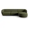 Image de Canapé d'angle droit modulable "Lionel" 4 places en chenille vert chiné