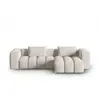 Image de Canapé d'angle droit modulable "Lorella" 3 places en tissu structurel beige