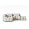 Image de Canapé d'angle gauche modulable "Lorella" 4 places en tissu structurel beige
