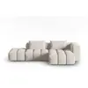 Image de Canapé d'angle droit modulable "Lorella" 4 places en tissu structurel beige