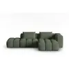 Image de Canapé d'angle droit modulable "Lorella" 4 places en tissu structurel vert olive foncé