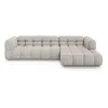 Image de Canapé d'angle droit modulable "Sky" 4 places en velours beige clair