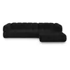 Image de Canapé d'angle droit modulable "Sky" 4 places en velours noir